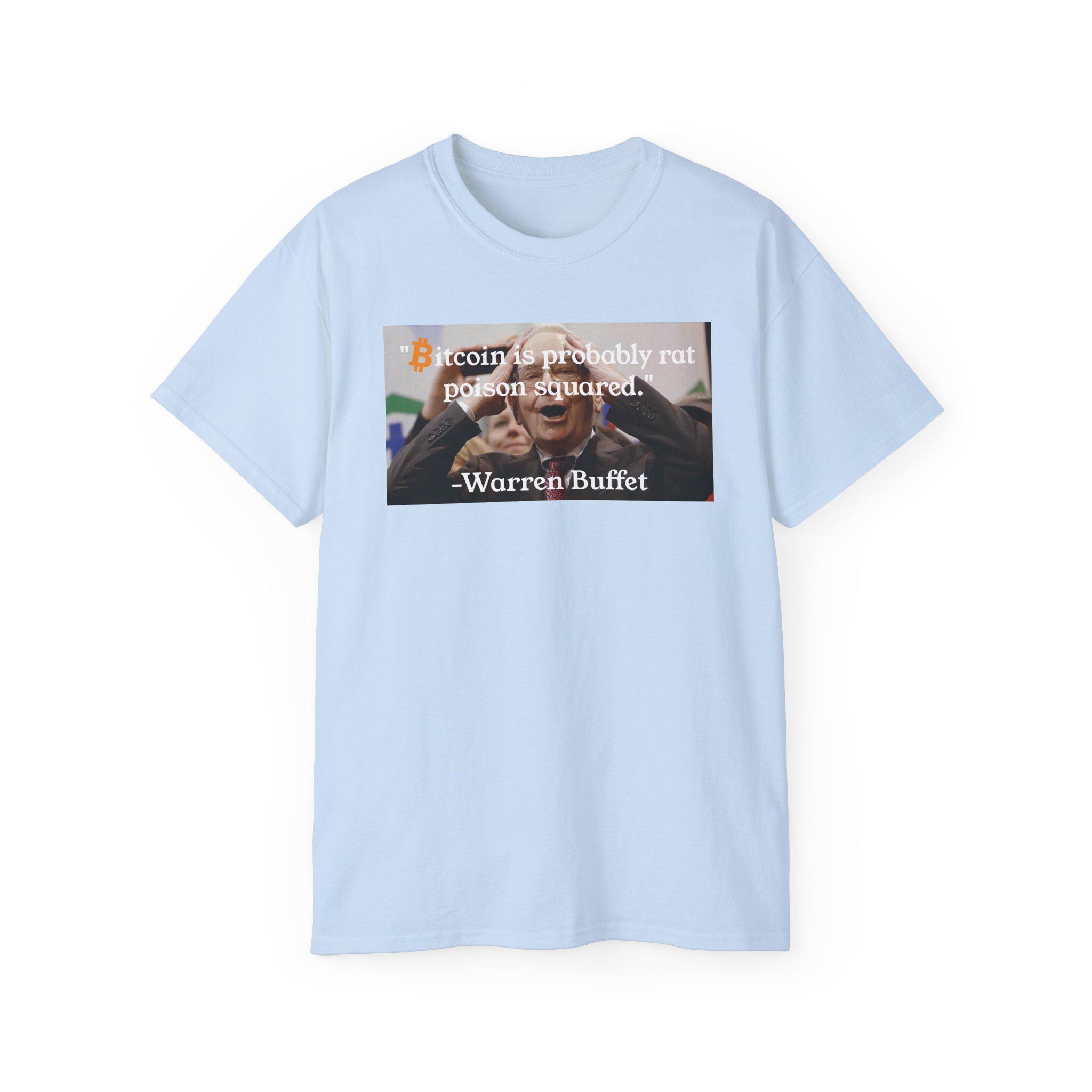 ビットコインはおそらくネズミ毒の2乗 ウォーレン・バフェット 投資家 トレーダー 株式 暗号市場 バークシャー・ハサウェイ ミーム ユニセックス  コットンTシャツ ギフト - Etsy 日本