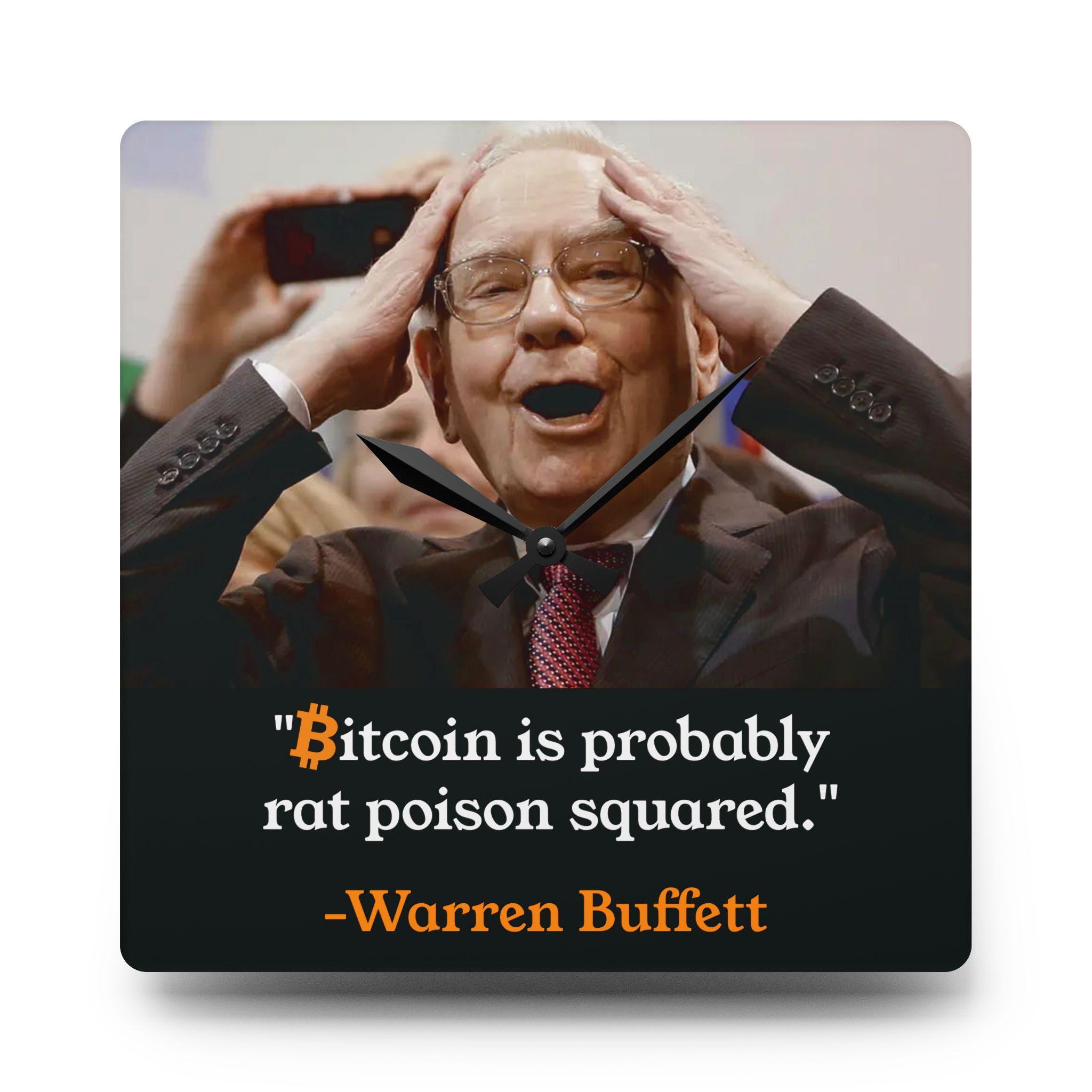 Bitcoin is Probably Rat Poison Squared Warren Buffett Investor Trader Stock  Crypto Market Wall Hanging Home Office Dorm Decor Clock - Etsy