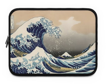 Japanische Tsunami-Wellen Mt. Fuji Japan Die große Welle vor Kanagawa Kunst Laptop Tablet Macbook Computer Zubehör Hülle