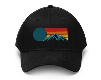Aesthetic Retro Sunset Sunrise Camping Outdoors Enthusiast Mountain Hat