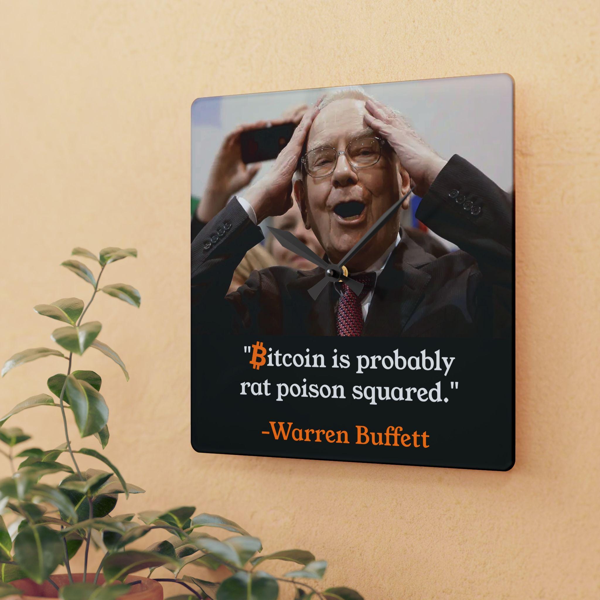 Bitcoin is Probably Rat Poison Squared Warren Buffett Investor Trader Stock  Crypto Market Wall Hanging Home Office Dorm Decor Clock - Etsy