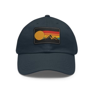 Retro Mountain Outdoors Sunset Hat, Mountain Range Camping Hat, Unisex Hat image 4