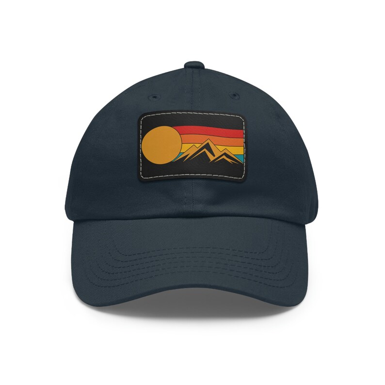 Retro Mountain Outdoors Sunset Hat, Mountain Range Camping Hat, Unisex Hat image 4