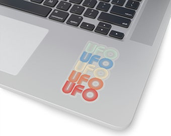 UFO Alien Abduction Space Sticker, Laptop Sticker, Water Bottle Sticker