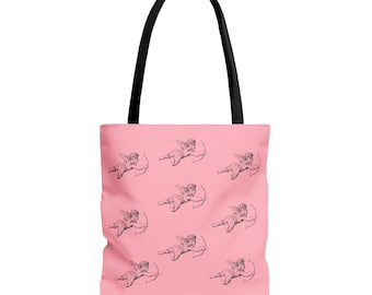 Cherub Cupid Angel Wings Valentine's Day Love Lovers Hand Shoulder Bag Grocery Yoga Library School Travel Tote Bag