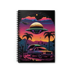 UFO Alien Abduction Flying Saucer Diary Notebook Journal, Study Ruled Line, Study Notebook