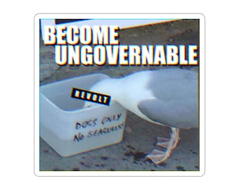 Liberty Freedom Become Ungovernable Resist Tyranny Pigeon Funny Meme Gift Water Bottle Laptop Sticker