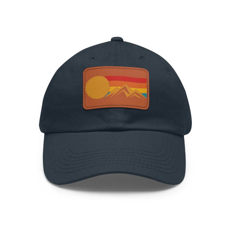 Retro Mountain Outdoors Sunset Hat, Mountain Range Camping Hat, Unisex Hat image 5