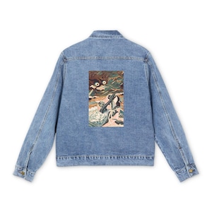 Vintage Japanese Dragon Woman Japan Art Denim Jacket