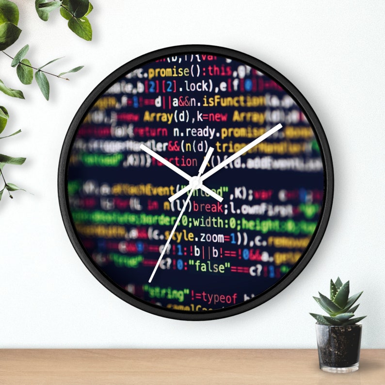Coder Programmer Tech AI Computer Science 10" Clock Aesthetic Wall Art Hanging Home Office Decor, Fast and Free Shipping image 4