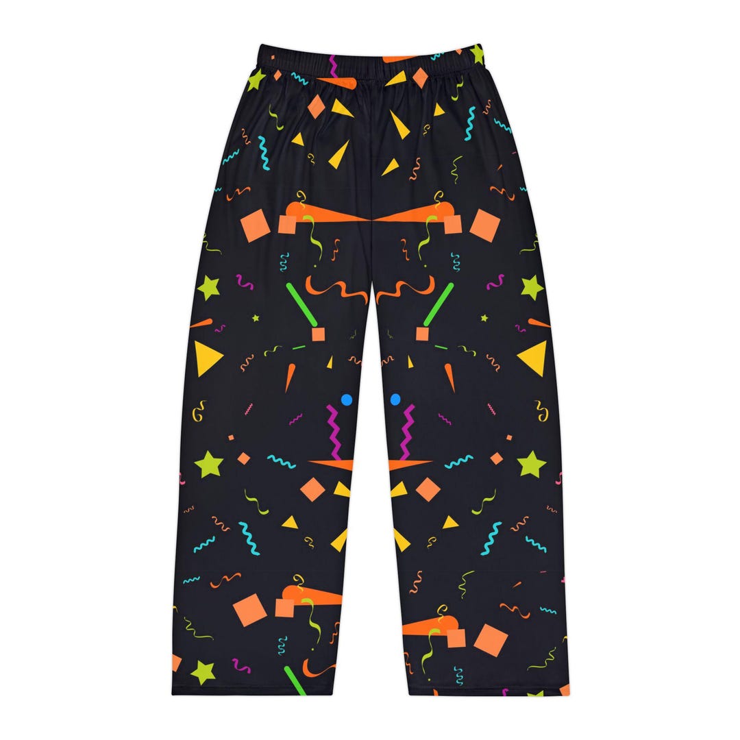 Retro Confetti 80s 90s Geometric Pattern Nostalgic Pattern Pajama Pants ...