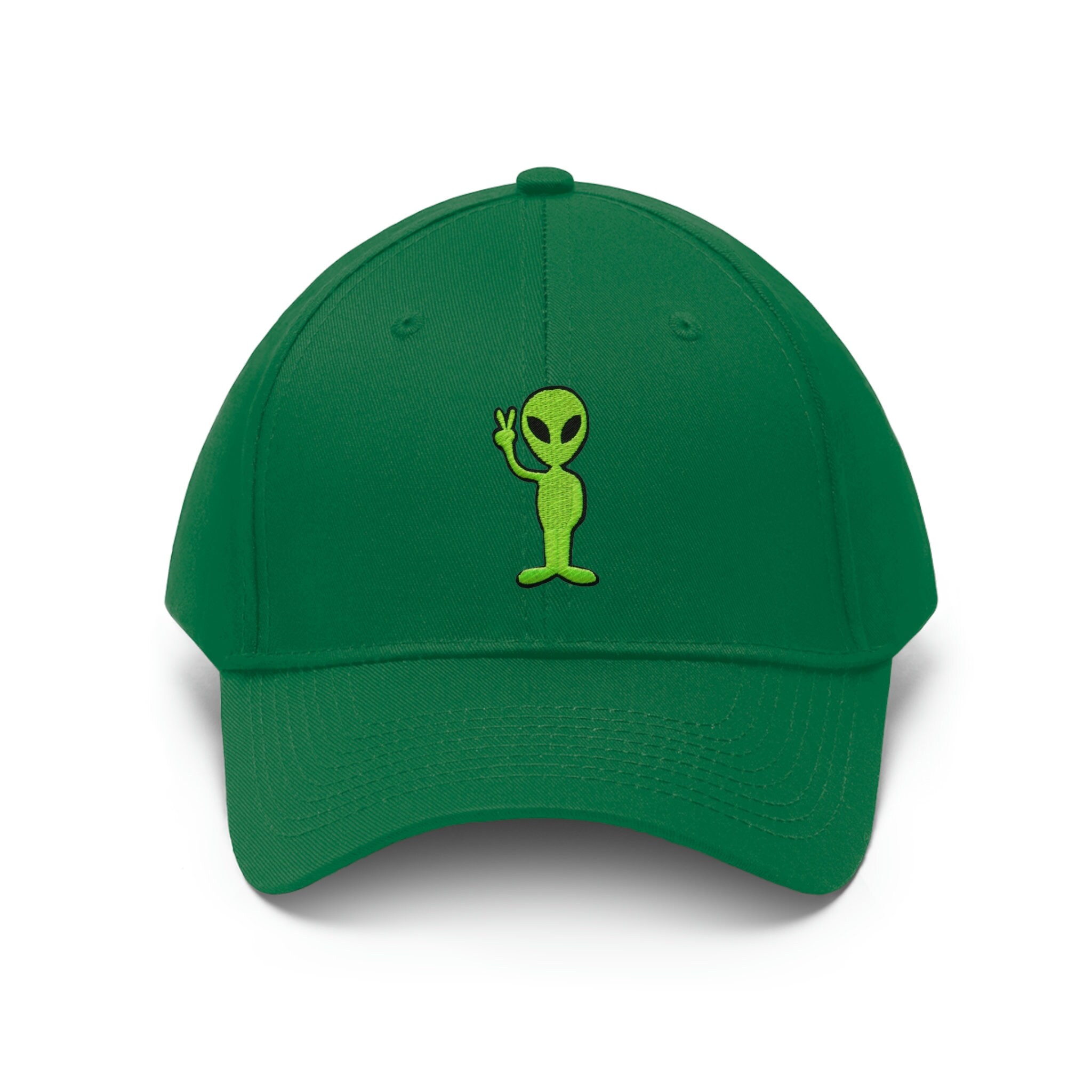 Embroidered Green Alien UFO Hat: Funny Cotton Baseball Cap - Etsy