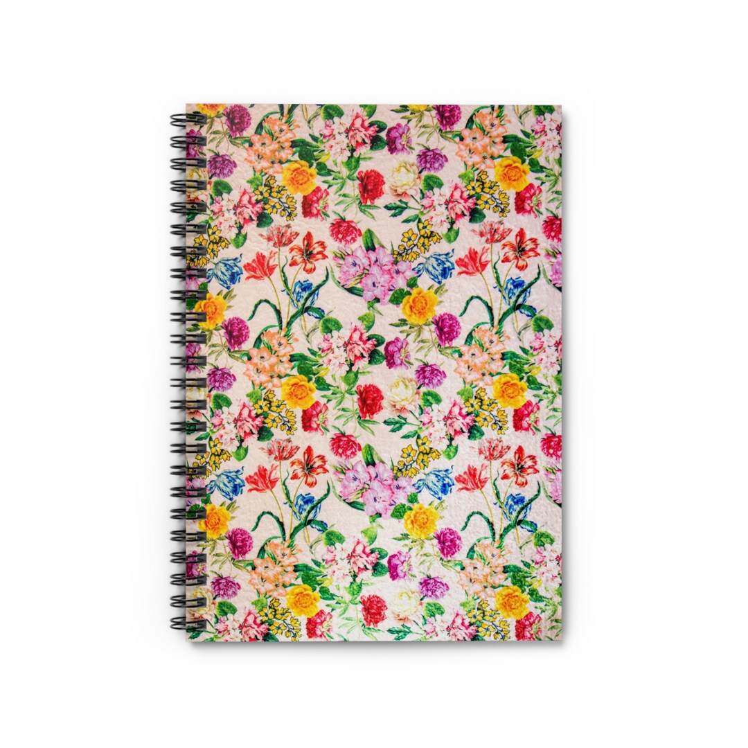 Beautiful Flower Floral Botany Plants Pattern Boho Chic Ruled Lined ...