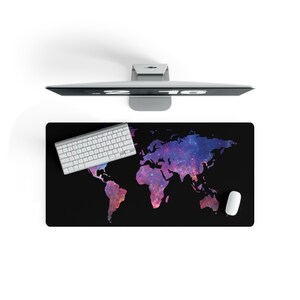 Kosmische Weltkarte Atlas Kontinente Geographie Computer Gaming Maus Pad, Büro Kunst Desktop Dekor Arbeit von zu Hause Kollegen Geschenk ("32 x 16")