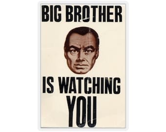 1984 George Orwell Big Brother Is Watching, Big Tech Big Data Dystopian Government Tyranny Laptop Water Bottle Sticker