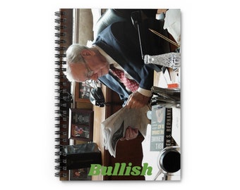 Warren Buffett Bullish Reading Berkshire Value Investor Investing Finance, Ruled Lined Study Notebook Journal Diary