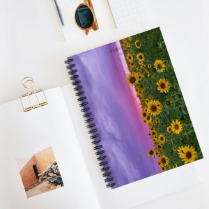 Sunflower Spiral Notebook, Daily Journal, Personal Diary