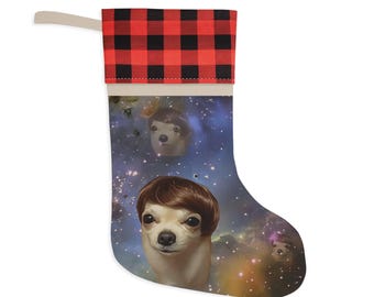 Funny Chihuahua Dog Doggo Puppy Wig In Space Meme Christmas Xmas Holiday Stocking Gift