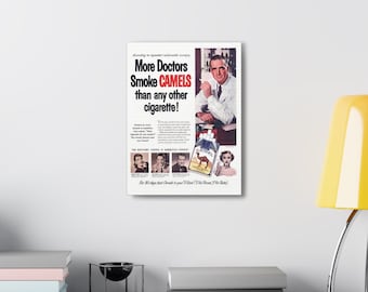 Más médicos fuman camellos, propaganda clásica vintage para fumadores, meme de cigarrillos, regalo, arte para colgar en la pared, decoración para dormitorio, lienzo impreso