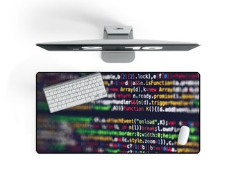 Coder Programmer Tech AI Code Mouse Pad Computer Tech Accessories Office Desktop Decor Coworker Gift ("32 x 16")