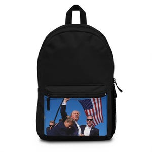 Donald Trump President America Merica American Flag Assassination Attempt Meme Backpack Bookbag, Back to School