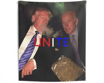 Donald Trump, Joe Biden, fumando marihuana, presidente de Estados Unidos, tapiz de pared para interiores, arte colgante, decoración del hogar, oficina y dormitorio