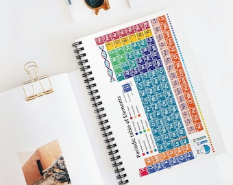 Periodic Table of Elements Science Chemistry Physics Journal Diary Notebook, Gift For Students