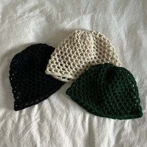 crochet mesh skull cap beanie