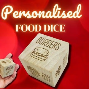 Custom Dinner/Food dice- Easy Dinner decision| Choose your sides | Birthday gift | Anniversary Gift, Gifts for Him Her , or Wedding Gift