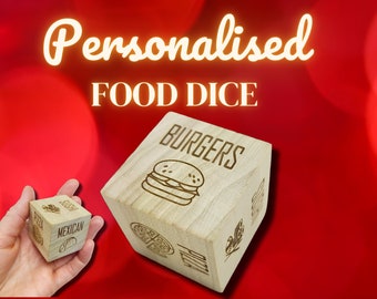 Custom Dinner/Food dice- Easy Dinner decision| Choose your sides | Birthday gift | Anniversary Gift, Gifts for Him Her , or Wedding Gift