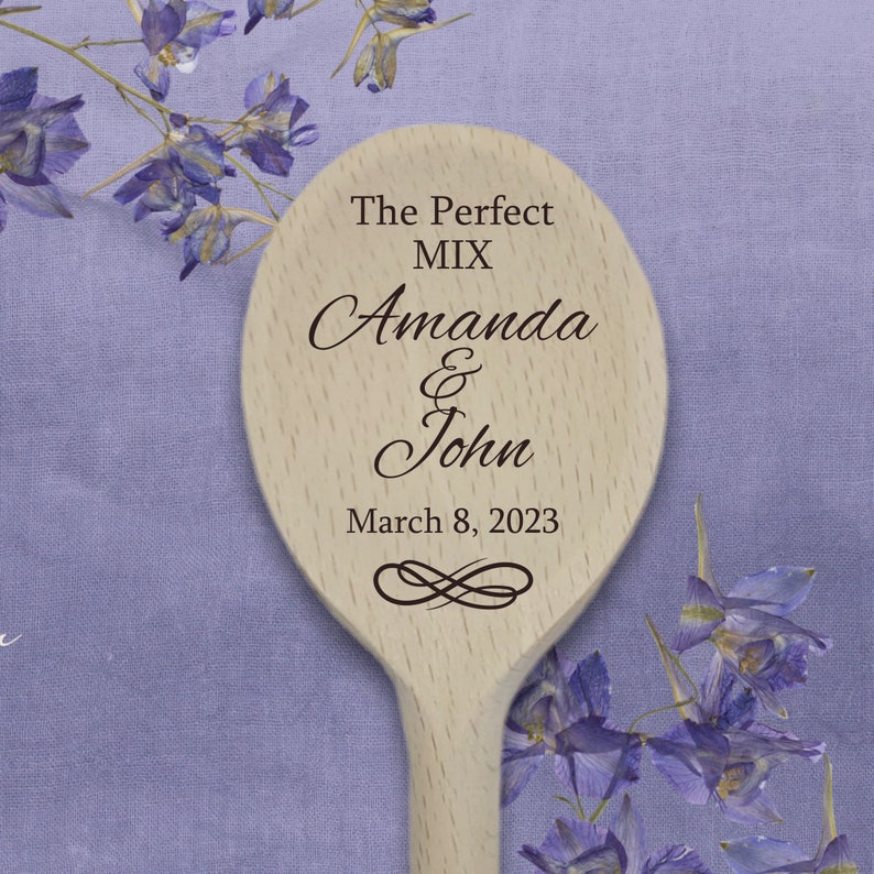 Personalized Wooden Spoon Bridal Shower Favor Engraved Etsy