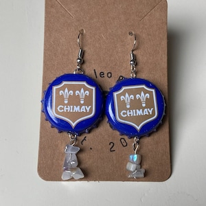 Chimay Beaded Bottle Cap Earrings
