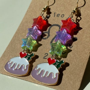 Rainbow Pudding Cake Dangle Earrings
