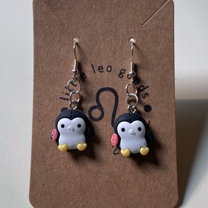 Little Guy Penguin Dangle Earrings