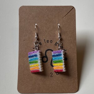 Rainbow Pride Cake Charm Dangle Earrings