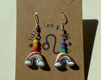True Colors Rainbow Beaded Dangle Earrings