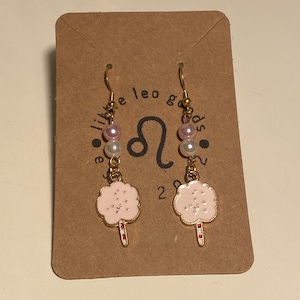 Beaded Cotton Candy Dangle Drop Earrings Unique Accessory