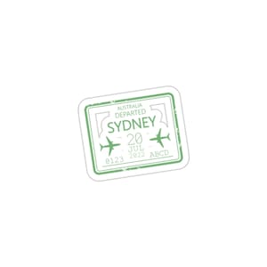Australia Passport Stamp | Die-Cut Stickers | Australia Sticker | Travel Sticker | Adventure Decal | Water Bottle Sticker | Friend Gift