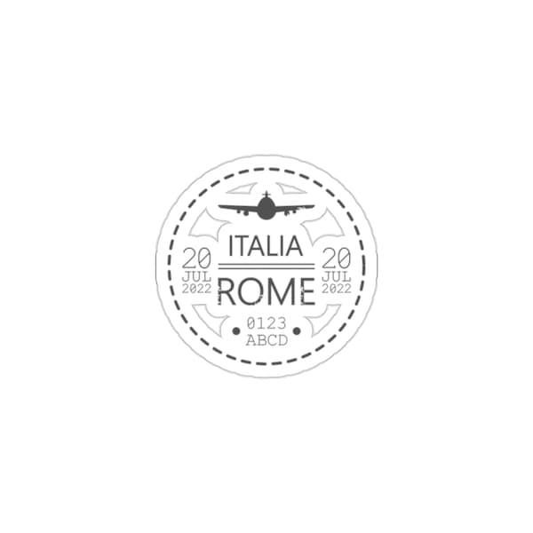 Italy Passport Stamp | Die-Cut Stickers | Rome Italy Sticker | Travel Sticker | Adventure Decal | Water Bottle Sticker | Friend Gift