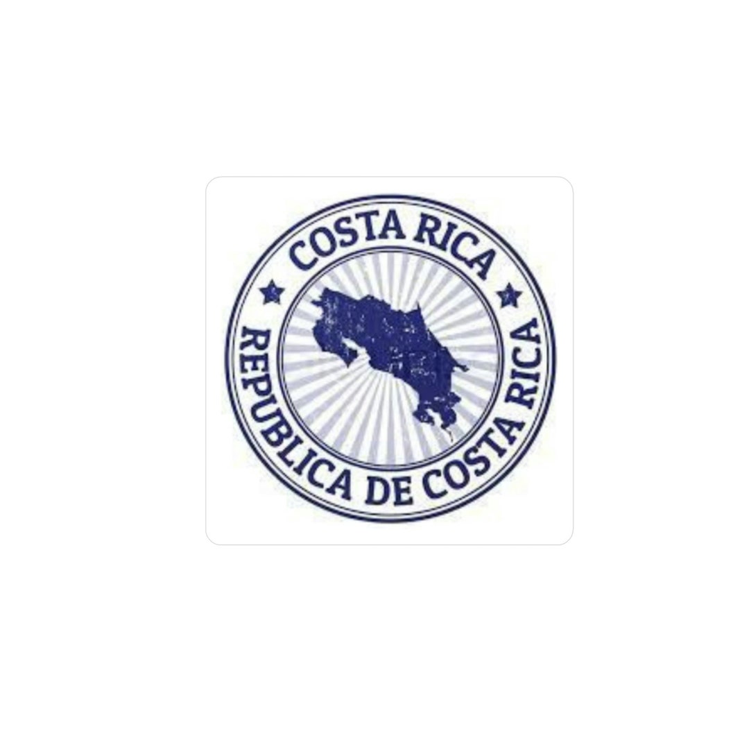 Costa Rica Passport Stamp Diecut Stickers Travel Sticker Adventure Decal Friend Gift Water
