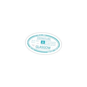 Glasgow Passport Stamp | Die-Cut Stickers |  United Kingdom Sticker | Travel Sticker | Adventure Decal | Water Bottle Sticker | Friend Gift
