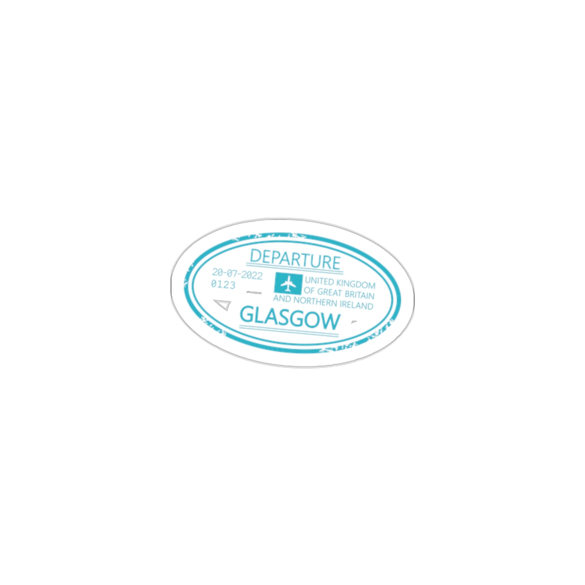 Glasgow Passport Stamp Diecut Stickers United Kingdom Etsy