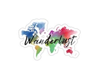 Wanderlust World Map Sticker | Travel Decal