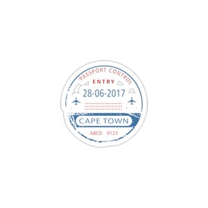 South Africa Passport Stamp | Die-Cut Stickers | Africa Sticker | Travel Sticker | Adventure Decal | Water Bottle Sticker | Friend Gift