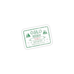 Norway Passport Stamp | Die-Cut Stickers | Oslo Norway Sticker | Travel Sticker | Adventure Decal | Water Bottle Sticker | Friend Gift