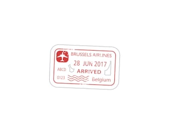 ベルギーのパスポートスタンプステッカー | 旅行アドベンチャーデカール