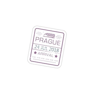 Czechia Passport Stamp | Die-Cut Stickers | Czech Republic Sticker | Travel Sticker | Adventure Decal | Water Bottle Sticker | Friend Gift
