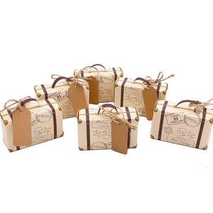 Cajas de maletas / Cajas de favores / Cajas de viaje / Cajas de dulces / Favores de fiesta temáticas de viajes / Cajas de regalo / Cajas de equipaje / Mini Caja de aventuras