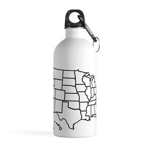 USA Map Color-In Stainless Steel Water Bottle | Water Bottle and Tumbler | Travel | Travel Lover Gift | Explorer | Friend Gift