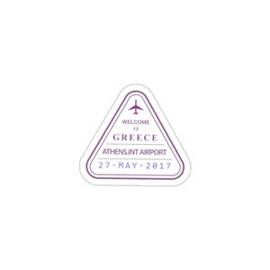 Greece Passport Stamp | Die-Cut Stickers | Greece Sticker | Travel Sticker | Adventure Decal | Water Bottle Sticker | Friend Gift